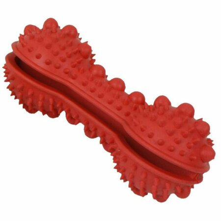 PETPURIFIERS Denta-Bone TPR Treat Dispensing & Dental Cleaning Durable Dog Toy Red - One Size PE3175045